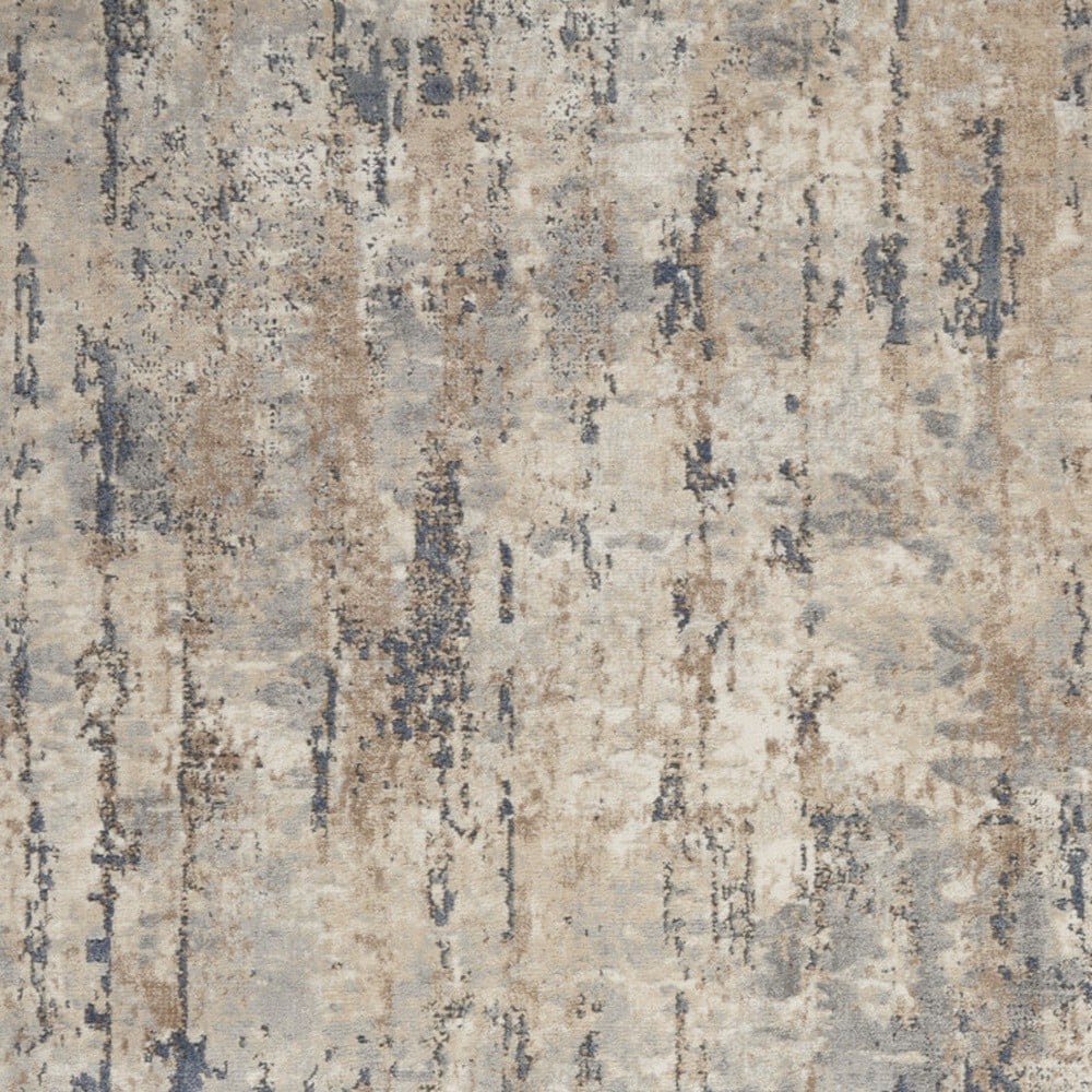 5' X 7' Beige And Grey Abstract Power Loom Non Skid Area Rug - Image 4
