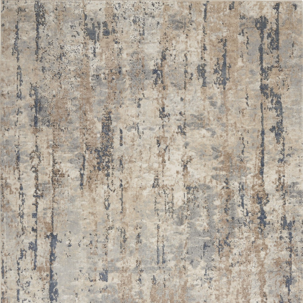 5' X 7' Beige And Grey Abstract Power Loom Non Skid Area Rug - Image 5