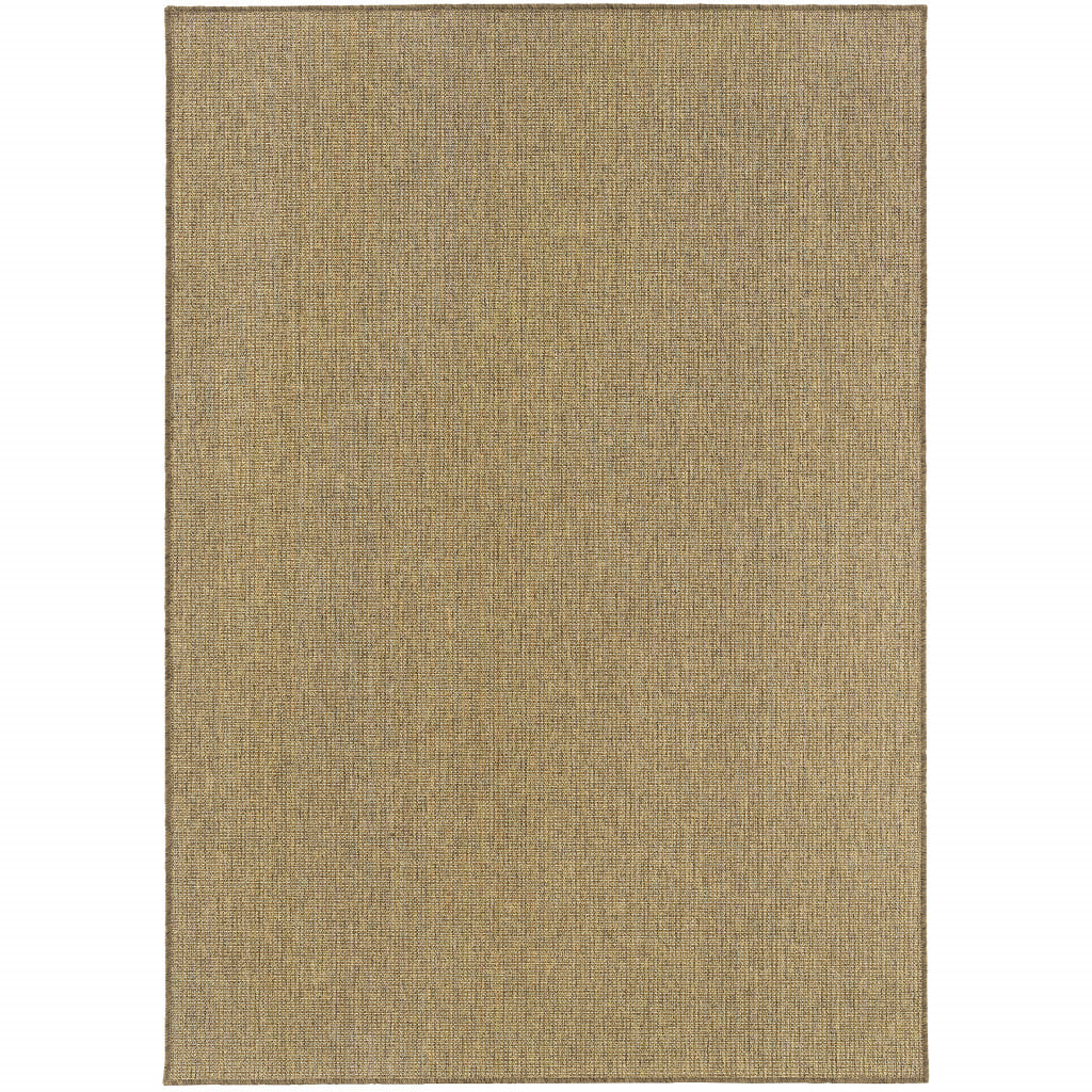 8' X 11' Tan Stain Resistant Indoor Outdoor Area Rug - Image 2