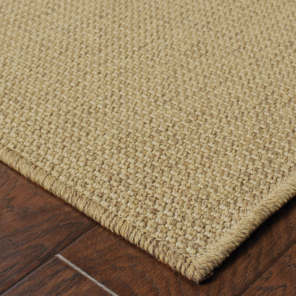 8' X 11' Tan Stain Resistant Indoor Outdoor Area Rug - Image 5