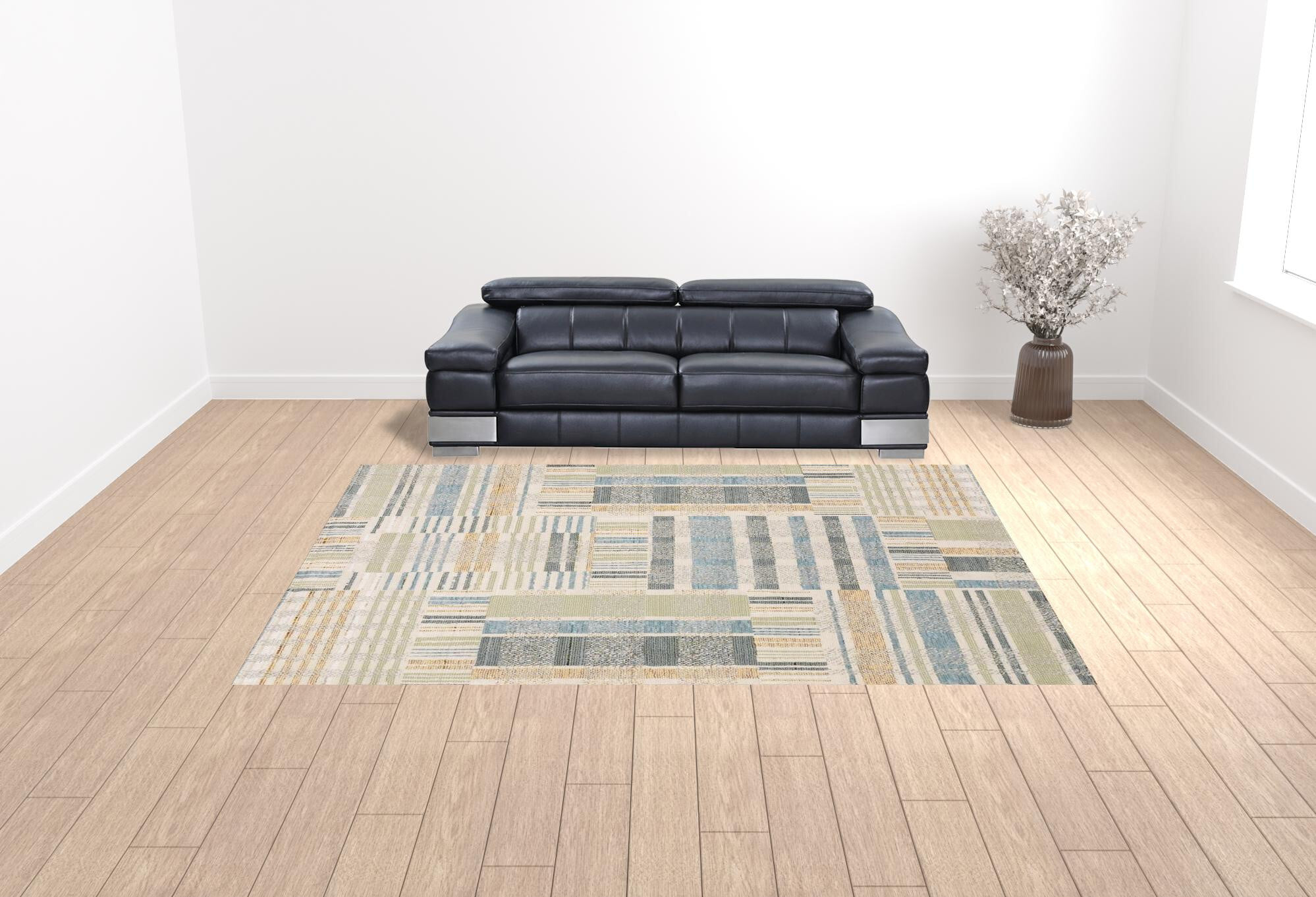 10' X 13' Gray and Ivory Geometric Power Loom Area Rug - Image 3