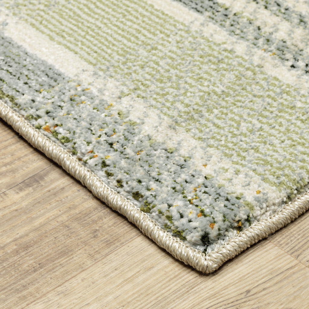 10' X 13' Gray and Ivory Geometric Power Loom Area Rug - Image 4