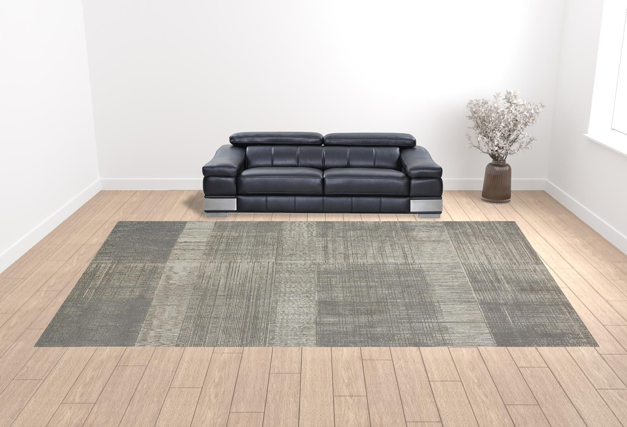 12' X 18' Gray And Ivory Abstract Area Rug - Image 4
