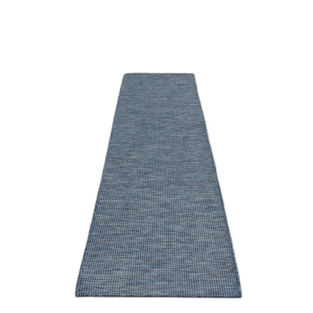 12' Navy Blue Power Loom Runner Rug - Image 2