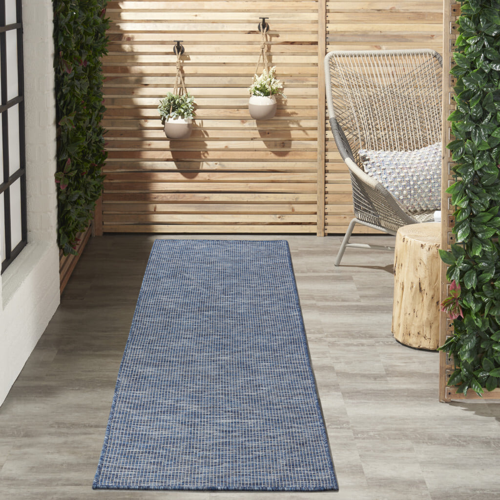 12' Navy Blue Power Loom Runner Rug - Image 5