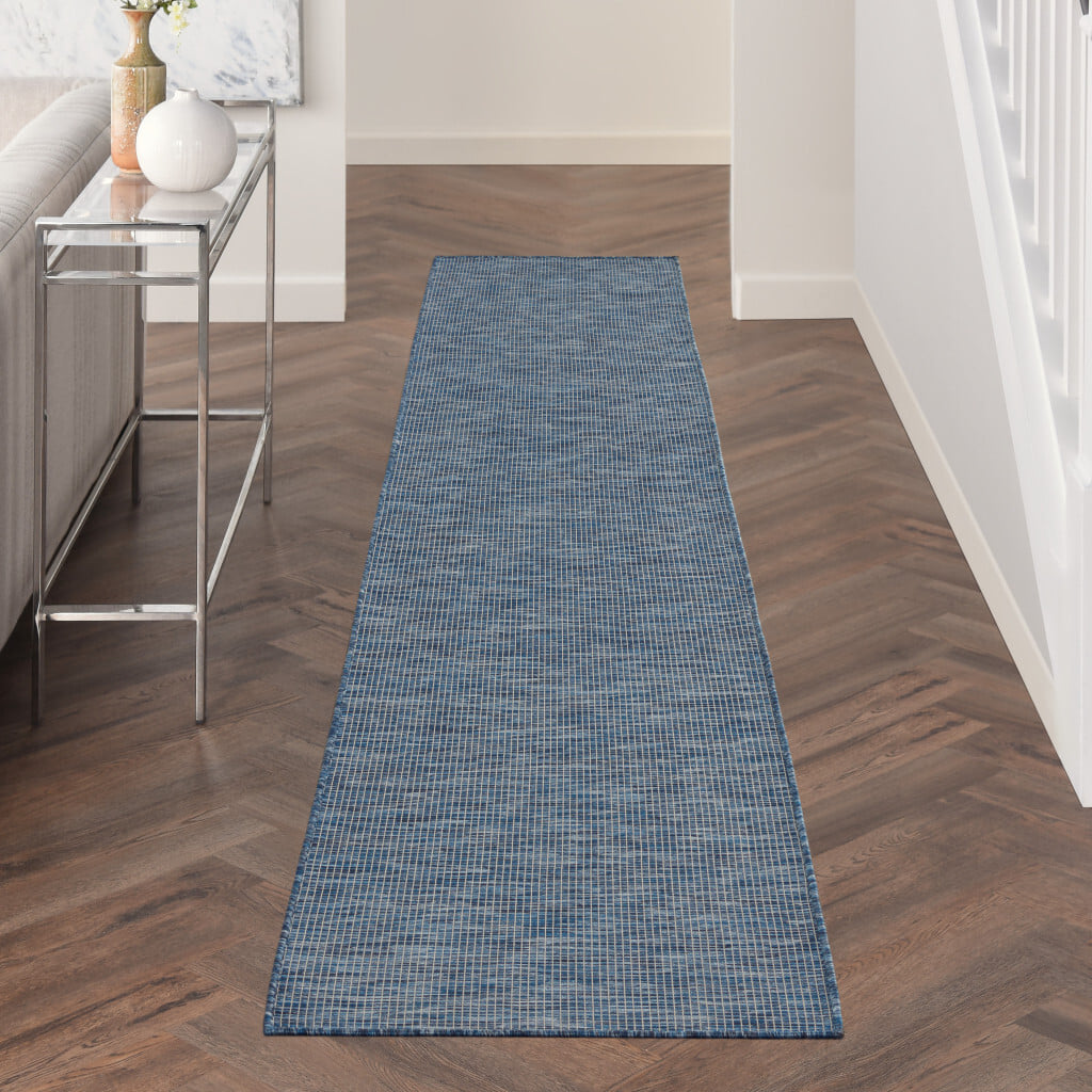 12' Navy Blue Power Loom Runner Rug - Image 6