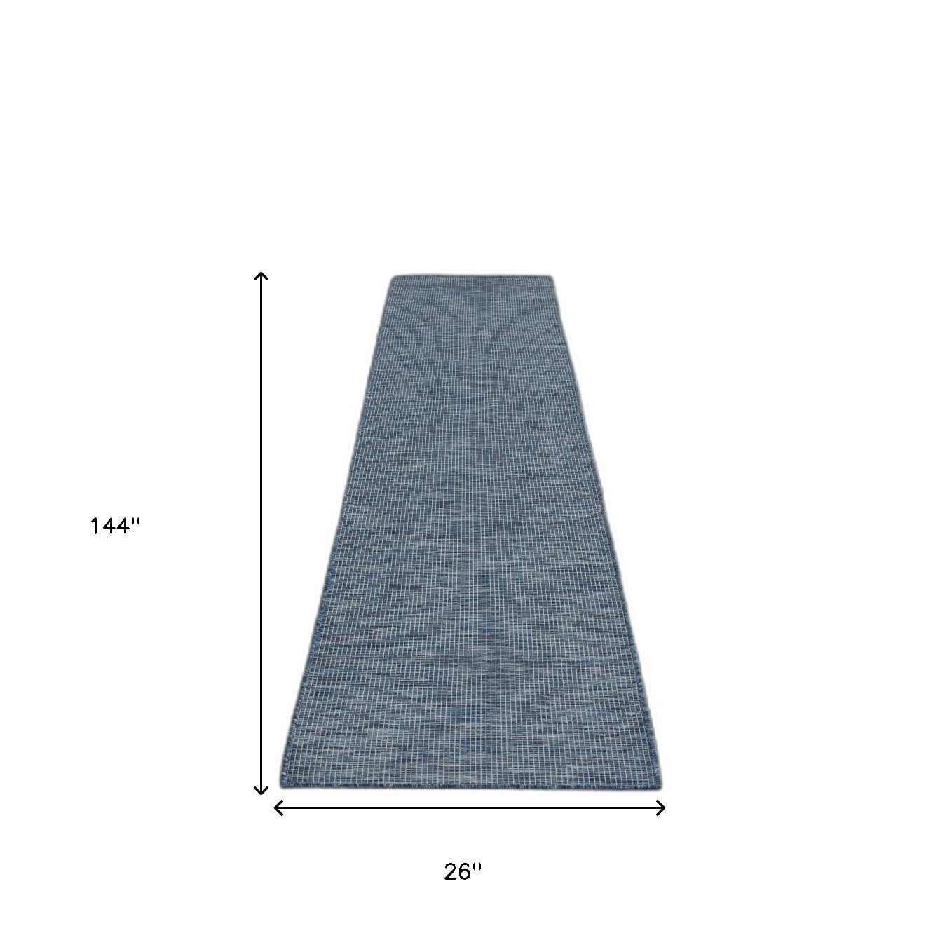 12' Navy Blue Power Loom Runner Rug - Image 7