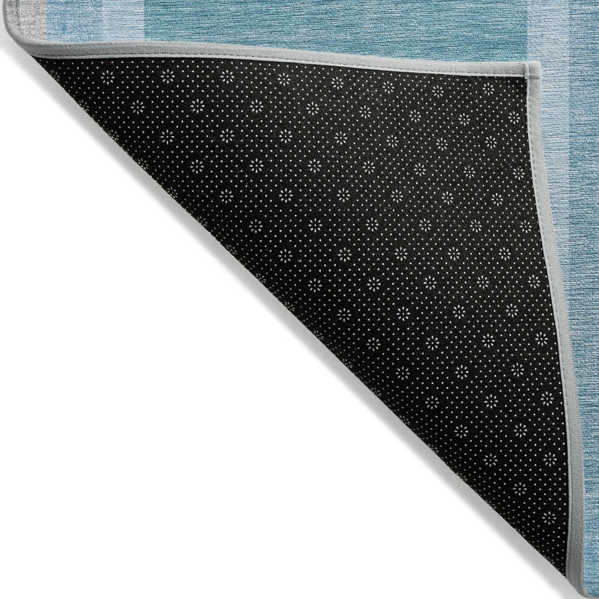 10' X 14' Teal Abstract Washable Indoor Outdoor Area Rug - Image 5