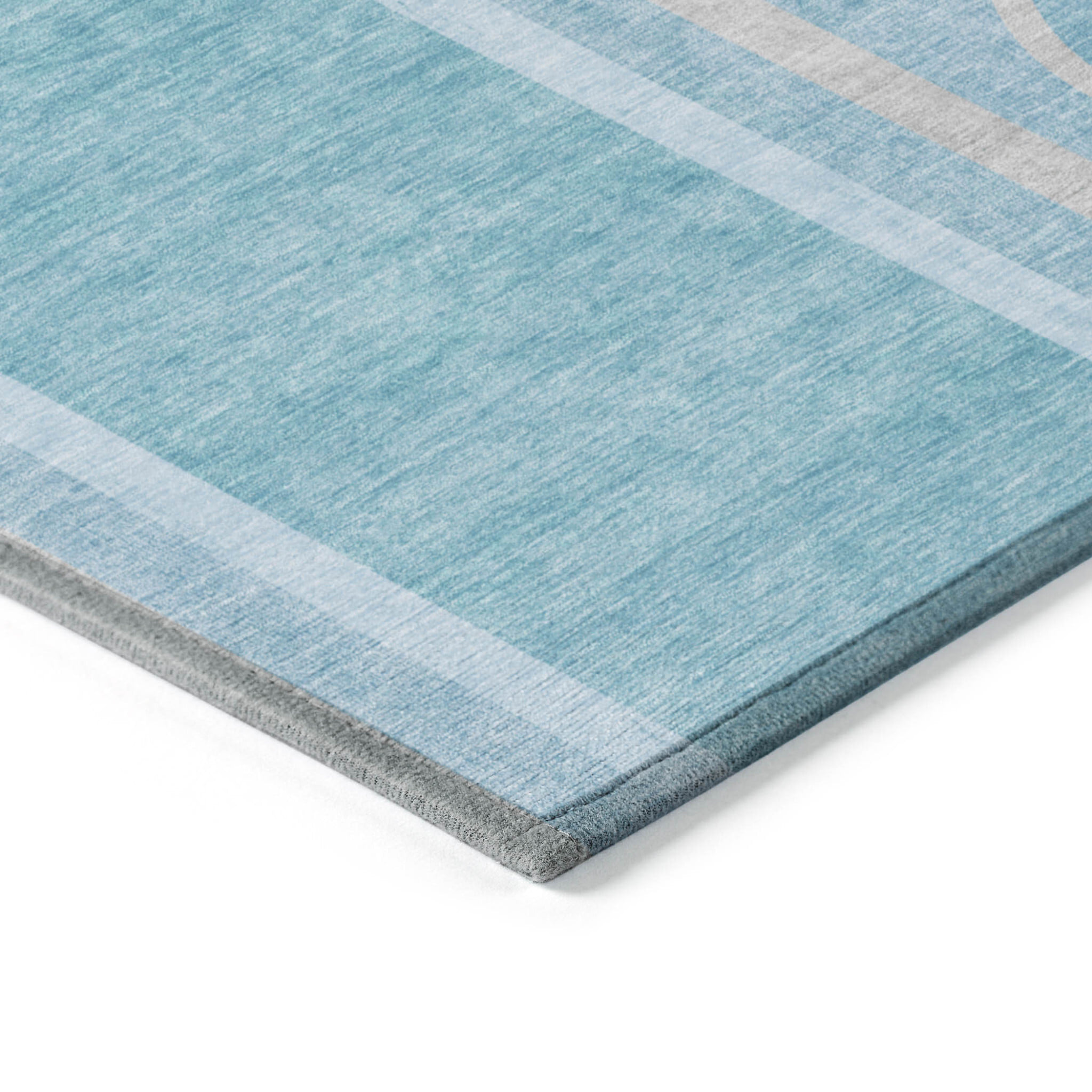 10' X 14' Teal Abstract Washable Indoor Outdoor Area Rug - Image 6