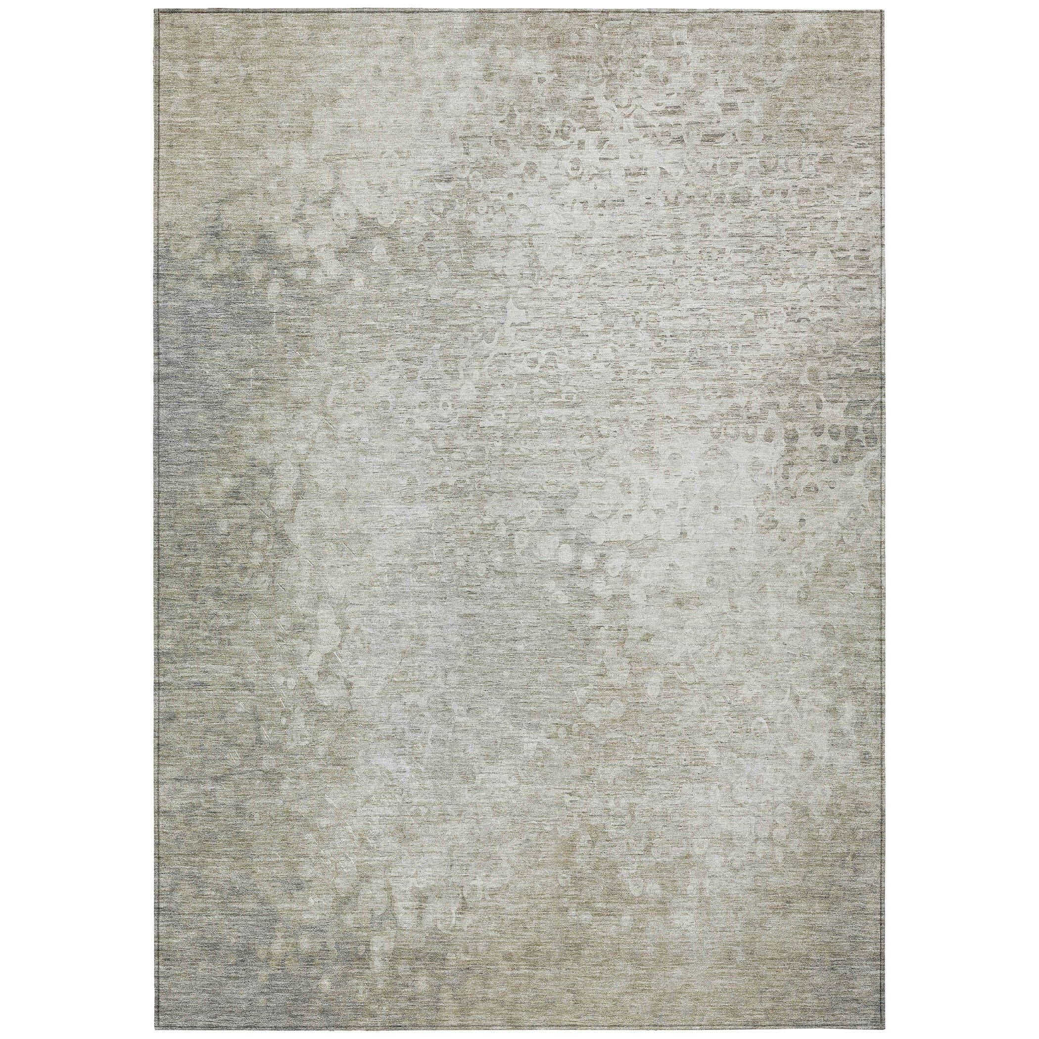 3' X 5' Beige Washable Non Skid Indoor Outdoor Area Rug - Image 3