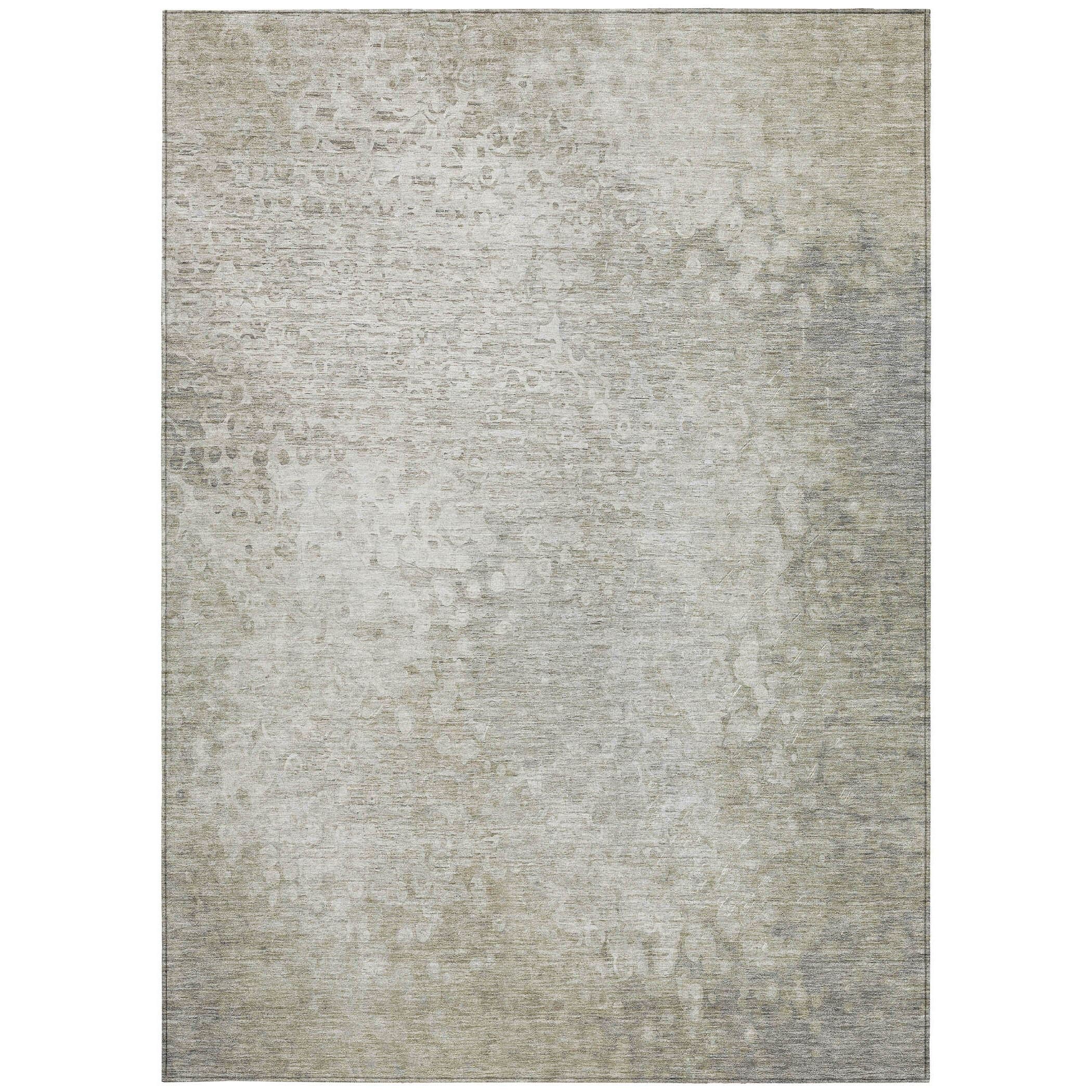 3' X 5' Beige Washable Non Skid Indoor Outdoor Area Rug - Image 6
