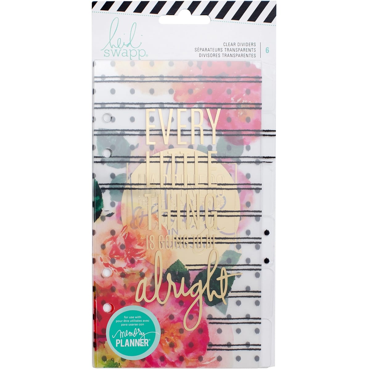 Heidi Swapp Personal Memory Planner Dividers 6per pkg Clear W Six Foil Designs
