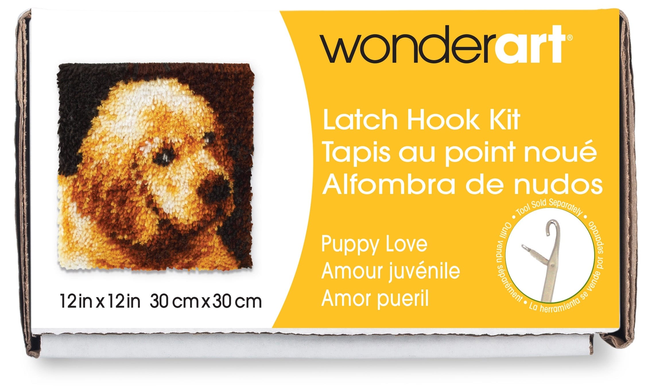 Wonderart Latch Hook Kit 12inchX12inch Puppy Love