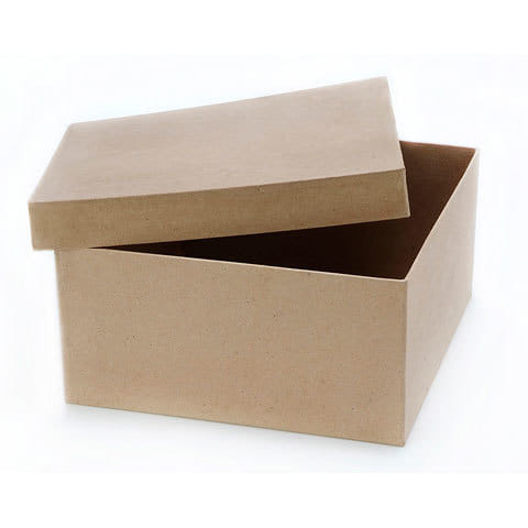 Paper Mache Box Square 9 X 9 X 4 Inches