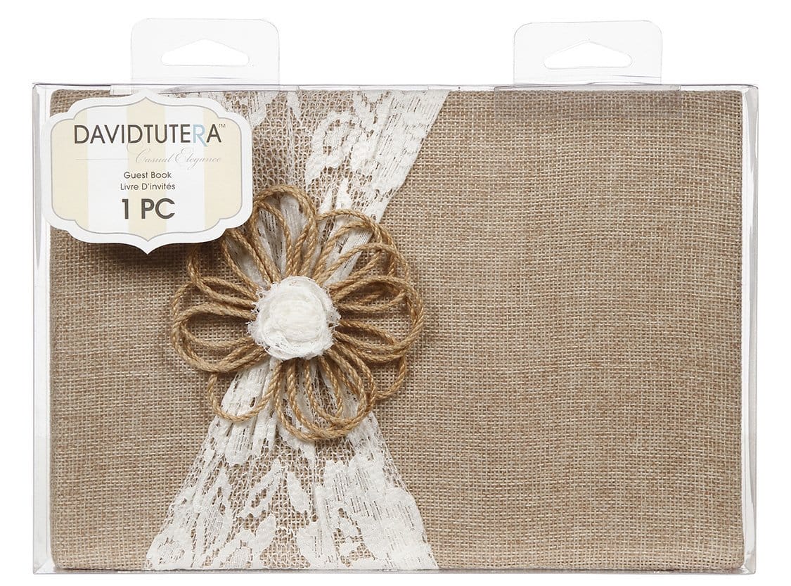 David Tutera??Burlap and Lace Guest Book