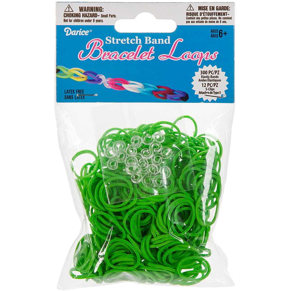 Stretch B and Bracelet Loops With S Clips Green