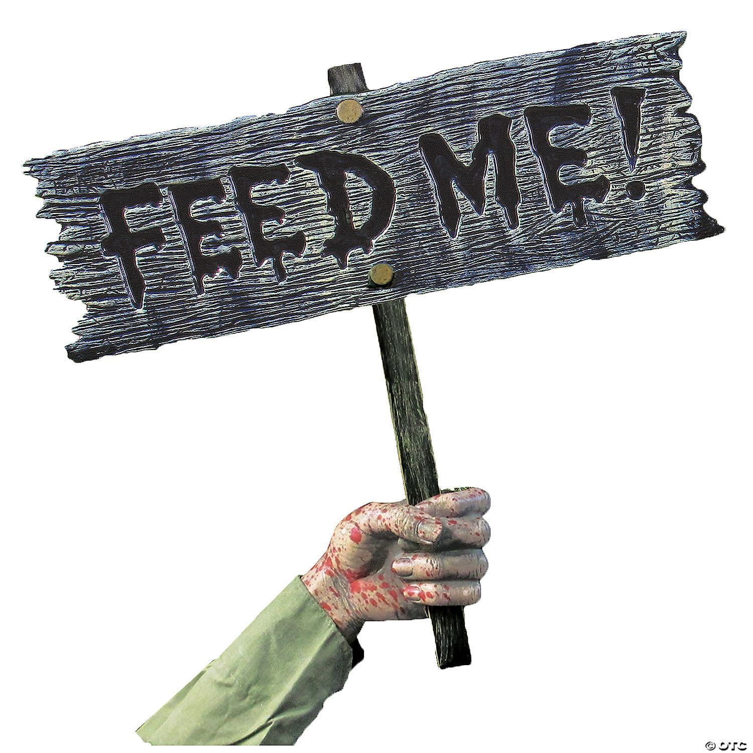 Warning from below-feed me sign
