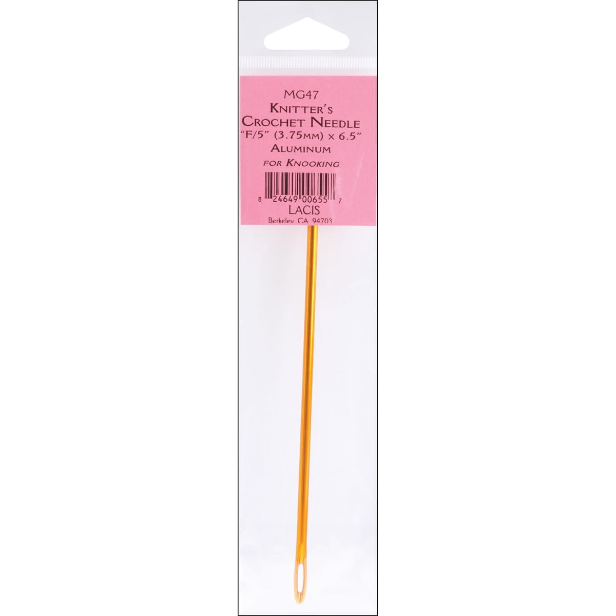 Lacis Knitter s Aluminum Crochet Needle 6.5inches Size F5 3.75mm