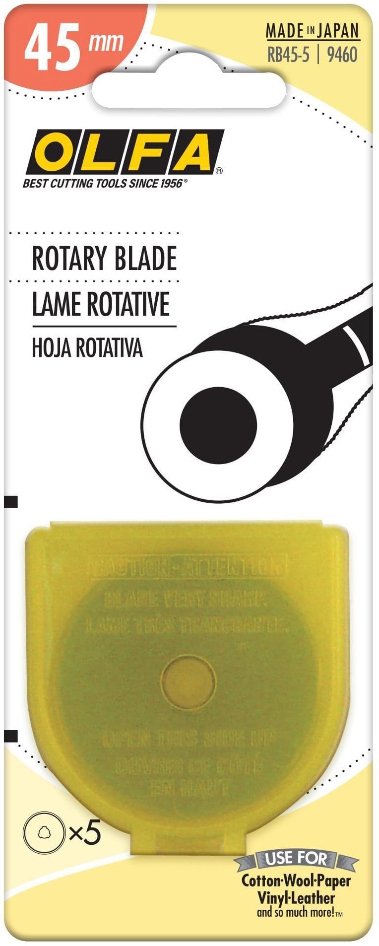 OLFA Rotary Blade Refill 45mm 5 Per Pkg