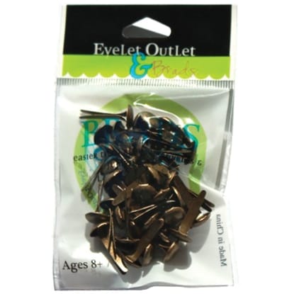 Eyelet Outlet Round Brads 8mm 40 Per Pkg Brushed Brass