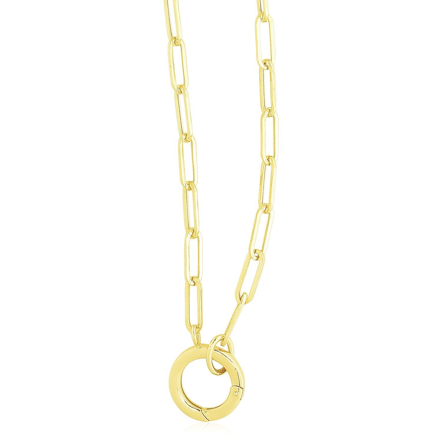 Size: 18” – 14k Yellow Gold High Polish The Invisible Paperclip Clasp Necklace