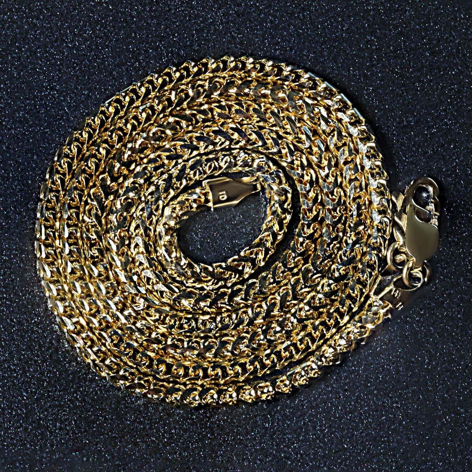 14k Yellow Solid Gold Diamond Cut Round Franco Chain (2.70 mm) - Image 2