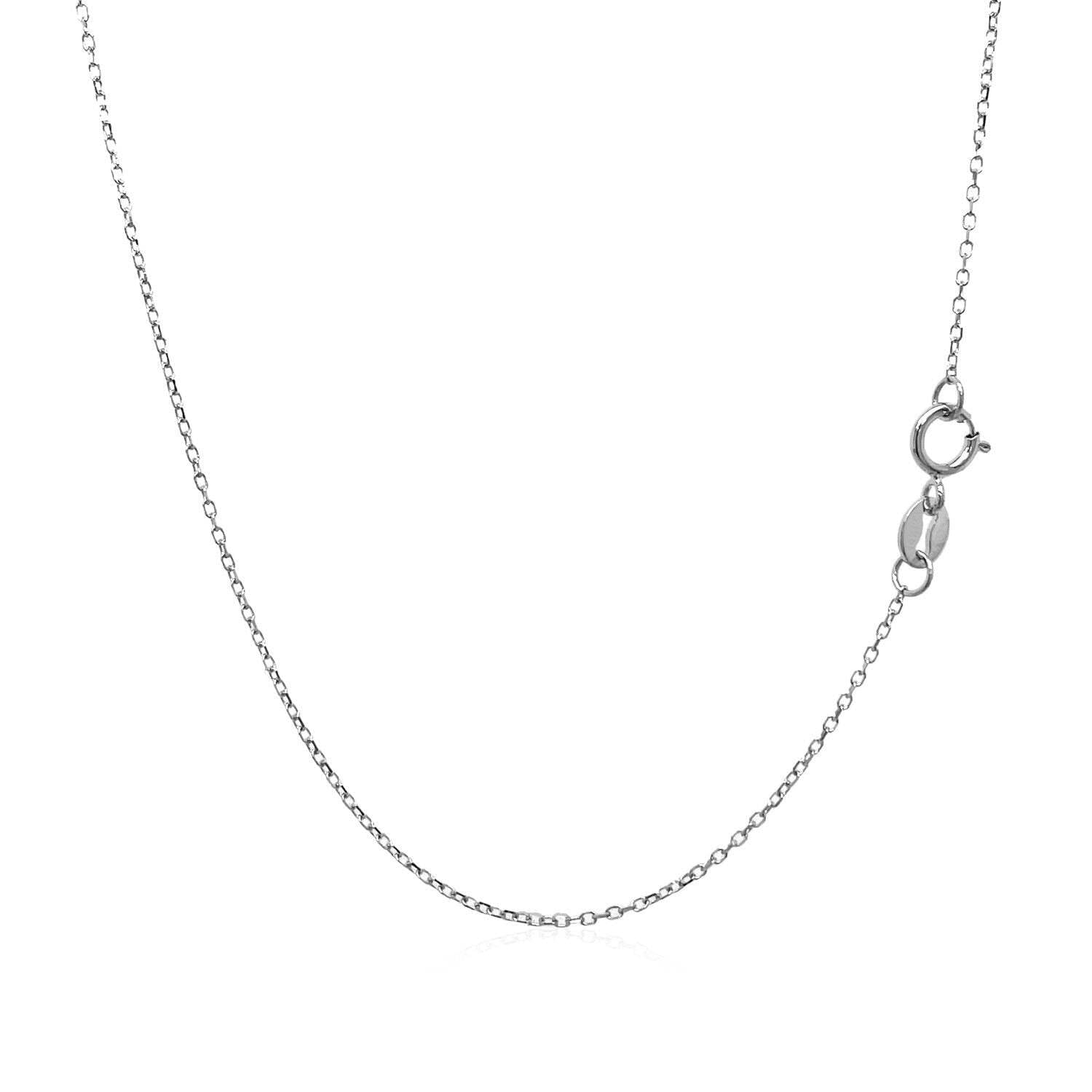 14k White Gold Diamond Cut Cable Link Chain (0.87 mm) - Image 2
