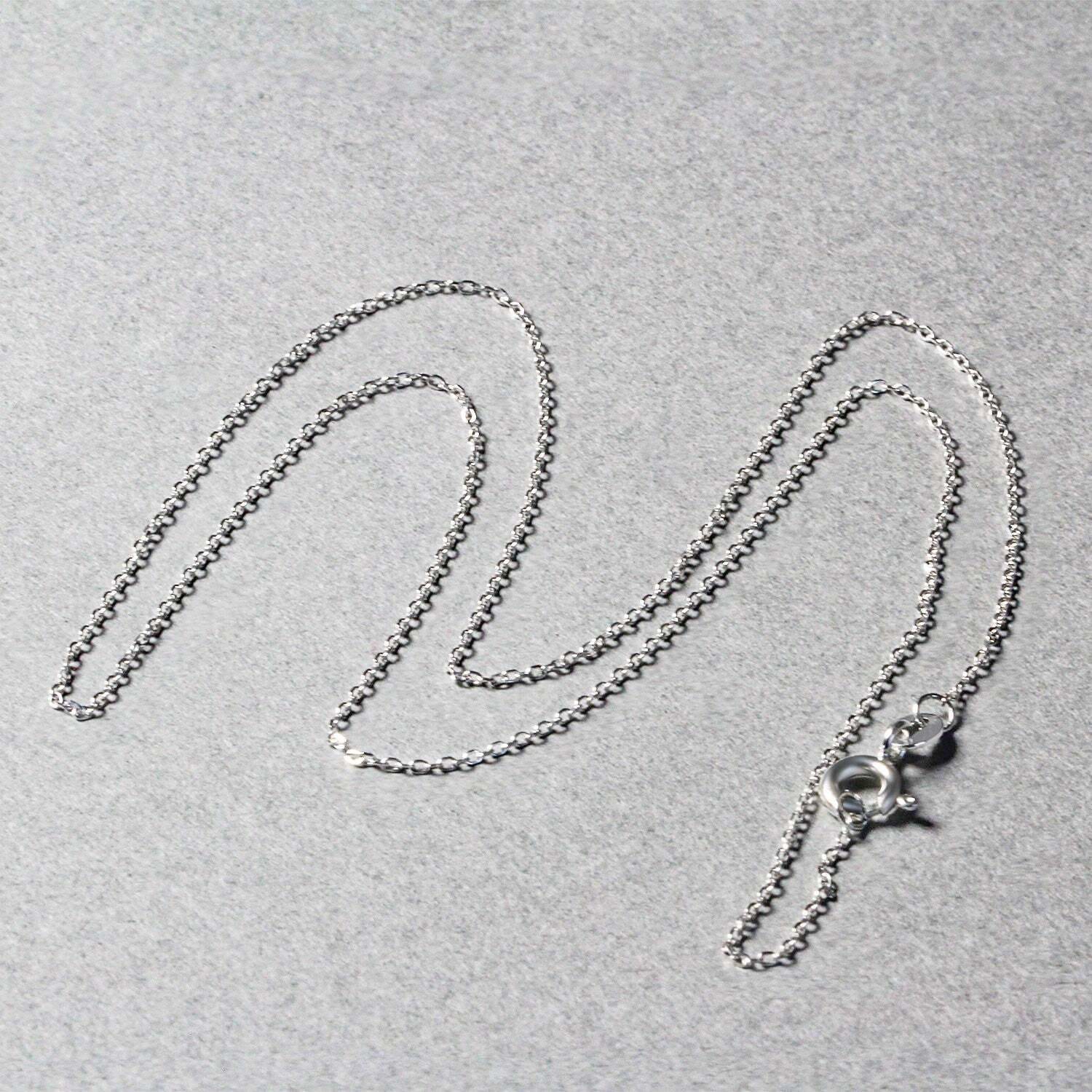 14k White Gold Diamond Cut Cable Link Chain (0.87 mm) - Image 4