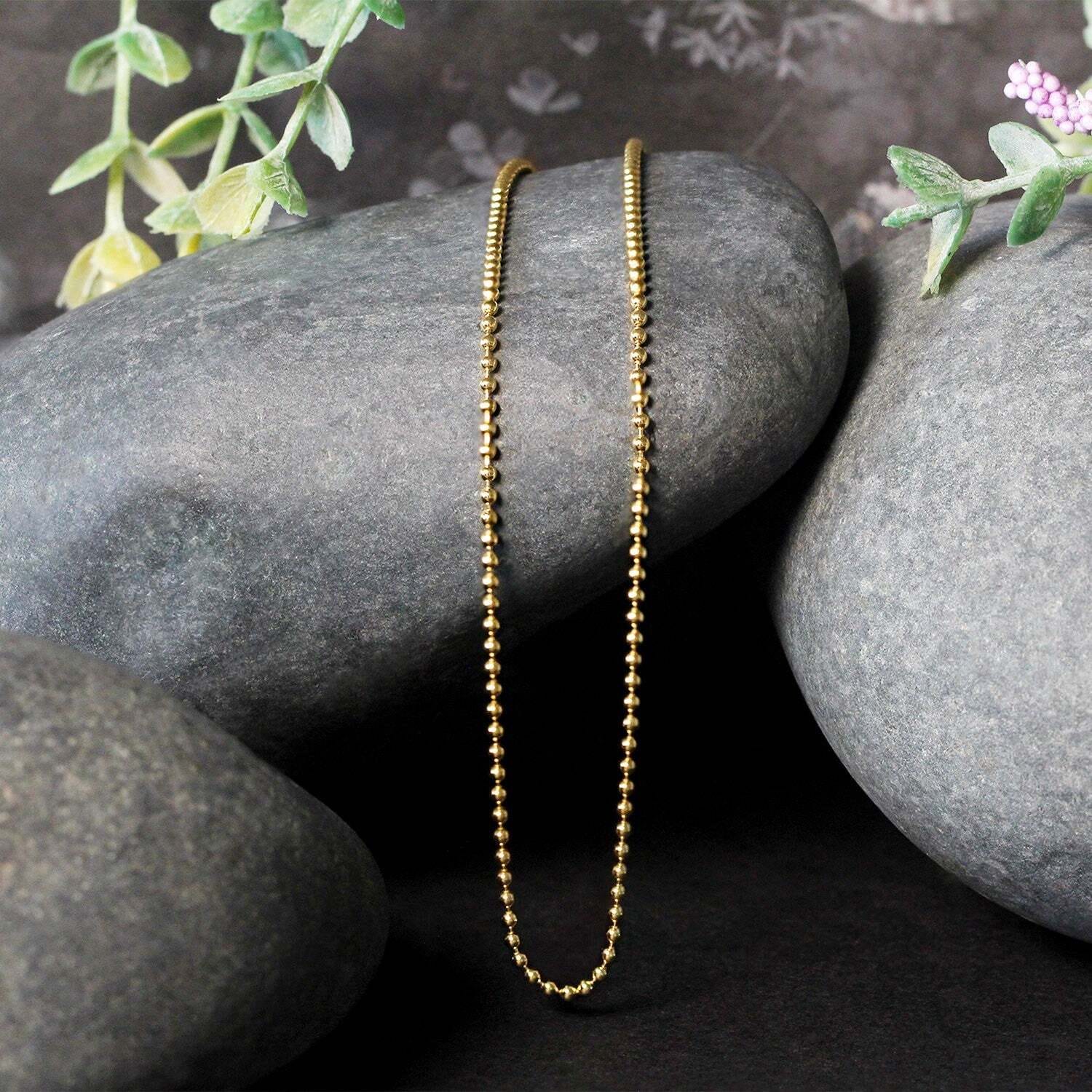 18k Yellow Gold Bead Chain 1.5mm (1.50 mm) - Image 2