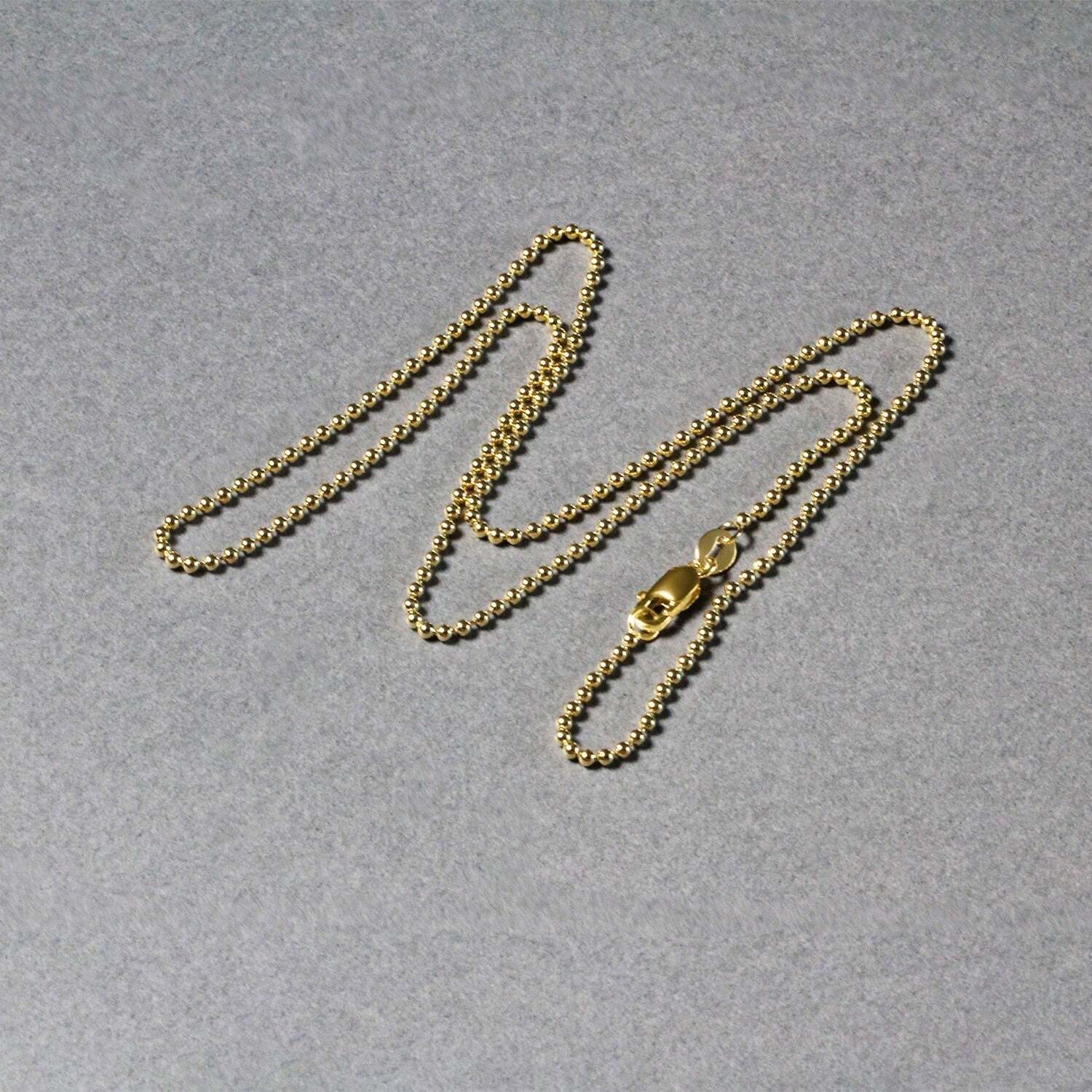 18k Yellow Gold Bead Chain 1.5mm (1.50 mm) - Image 3
