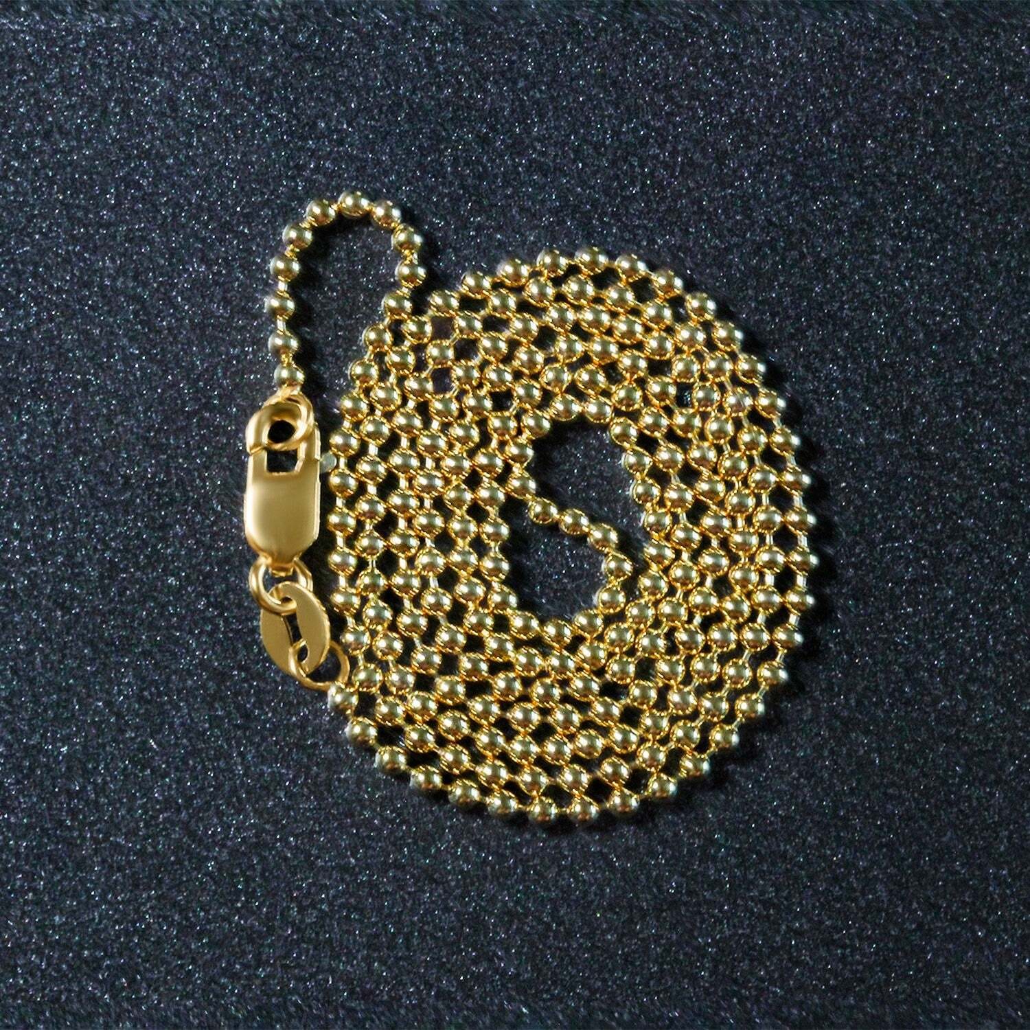 18k Yellow Gold Bead Chain 1.5mm (1.50 mm) - Image 4