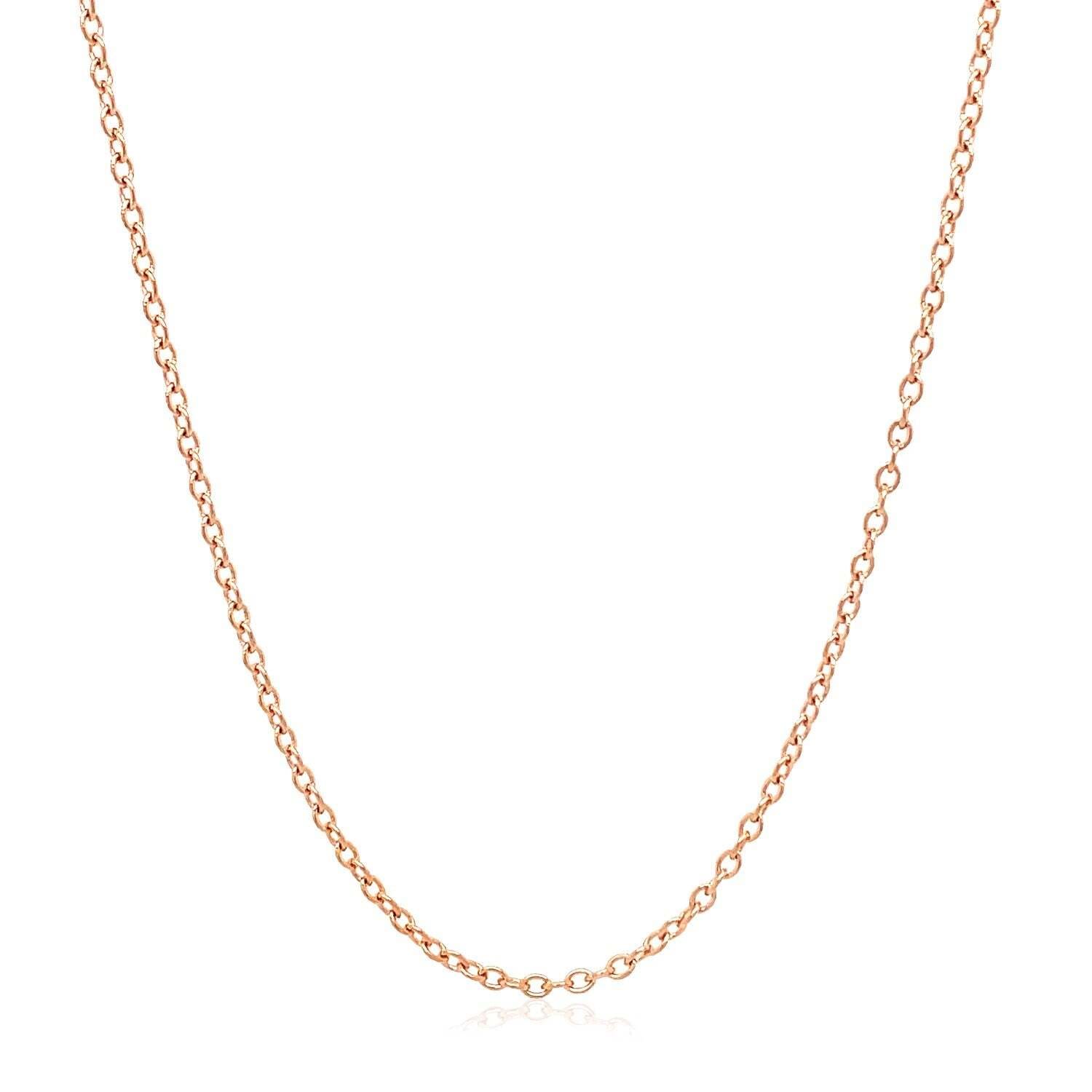 18k Rose Gold Round Oval Link Chain (1.50 mm) - Image 2