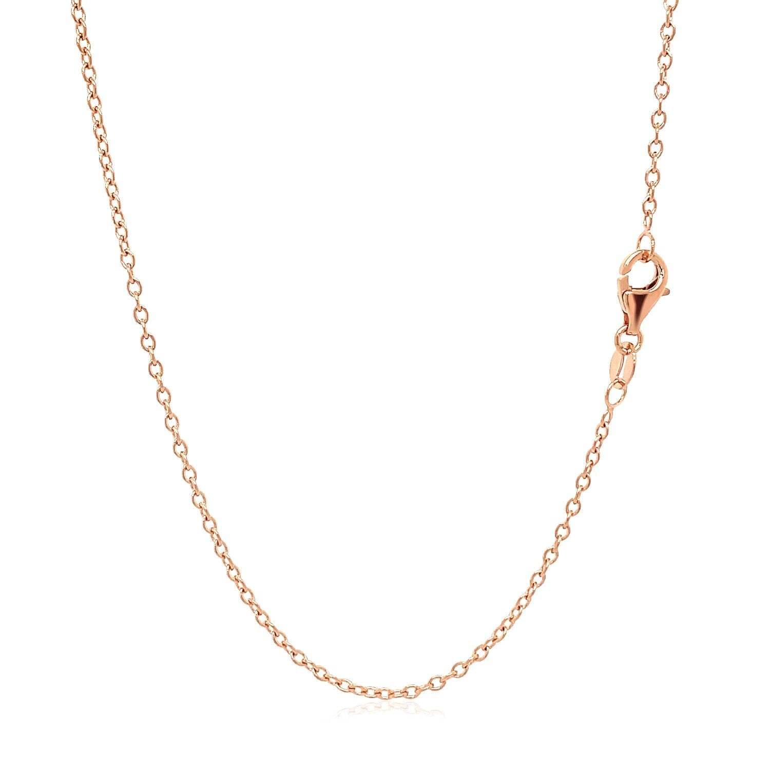 18k Rose Gold Round Oval Link Chain (1.50 mm) - Image 3