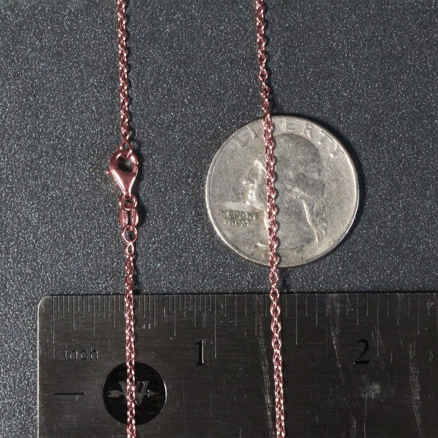 18k Rose Gold Round Oval Link Chain (1.50 mm) - Image 7