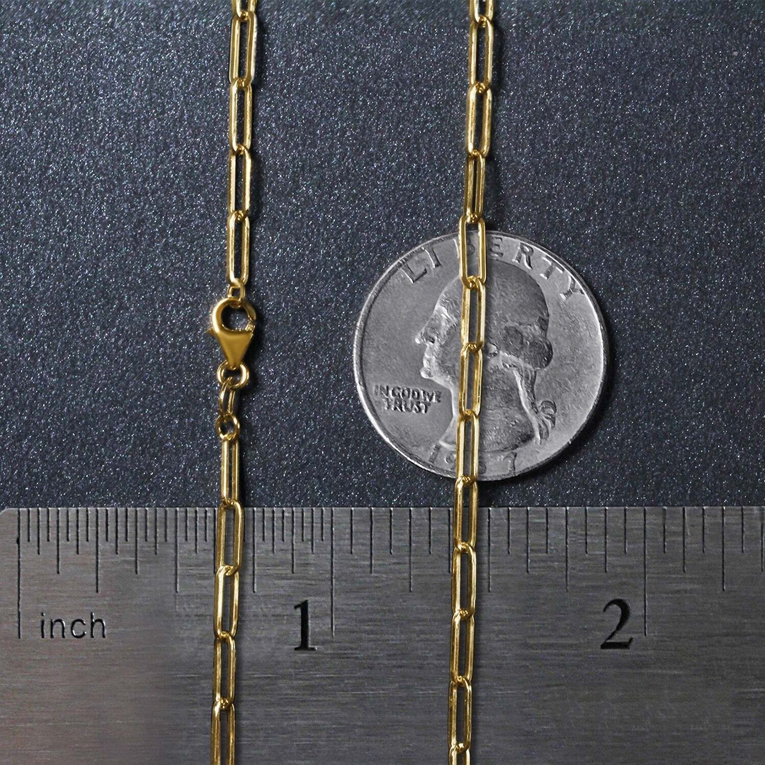18K Yellow Gold Paperclip Chain (2.50 mm) - Image 5