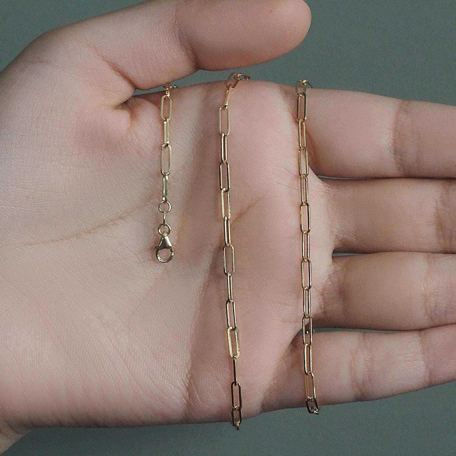 18K Yellow Gold Paperclip Chain (2.50 mm) - Image 6