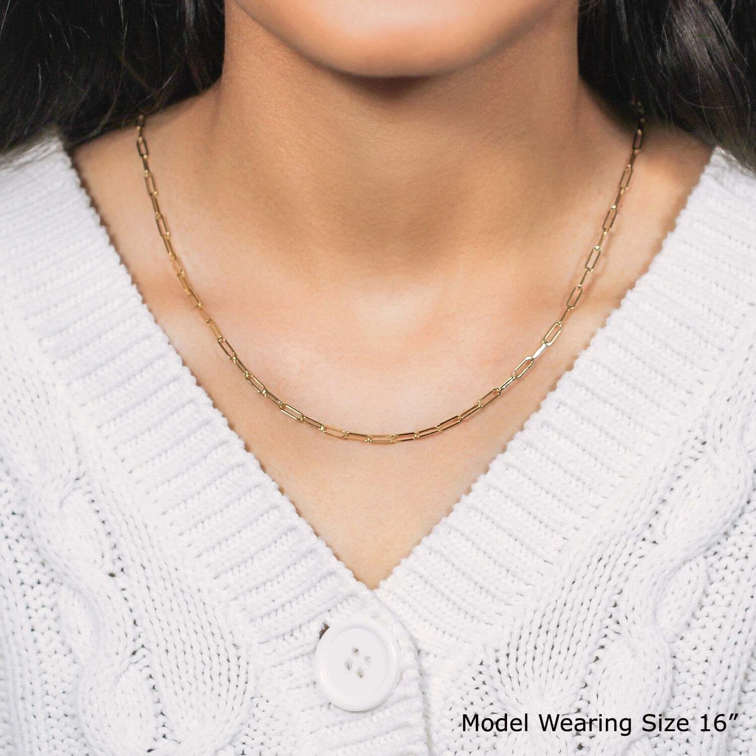 18K Yellow Gold Paperclip Chain (2.50 mm) - Image 7