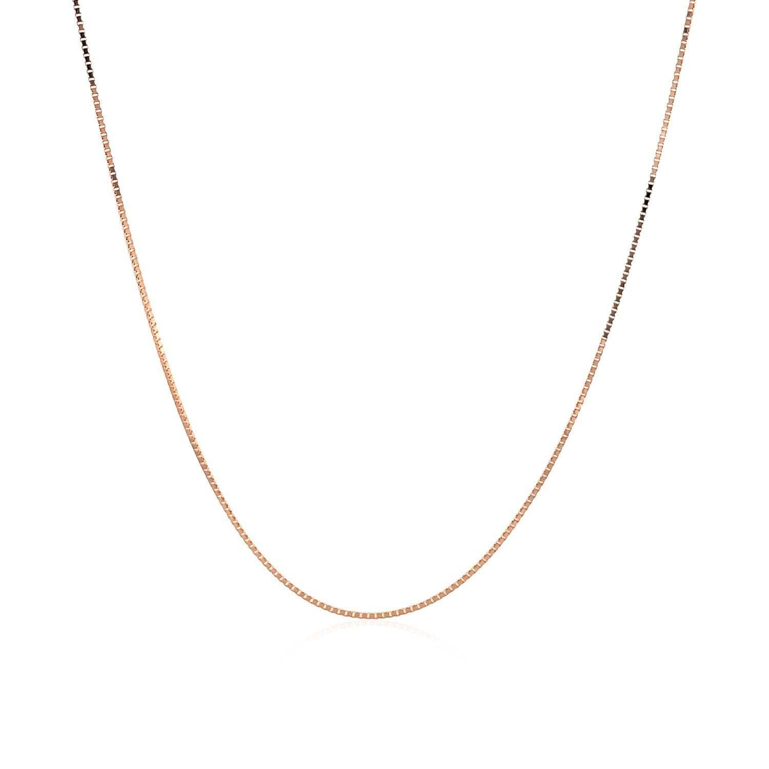18k Rose Gold Classic Box Chain (0.60 mm) - Image 2
