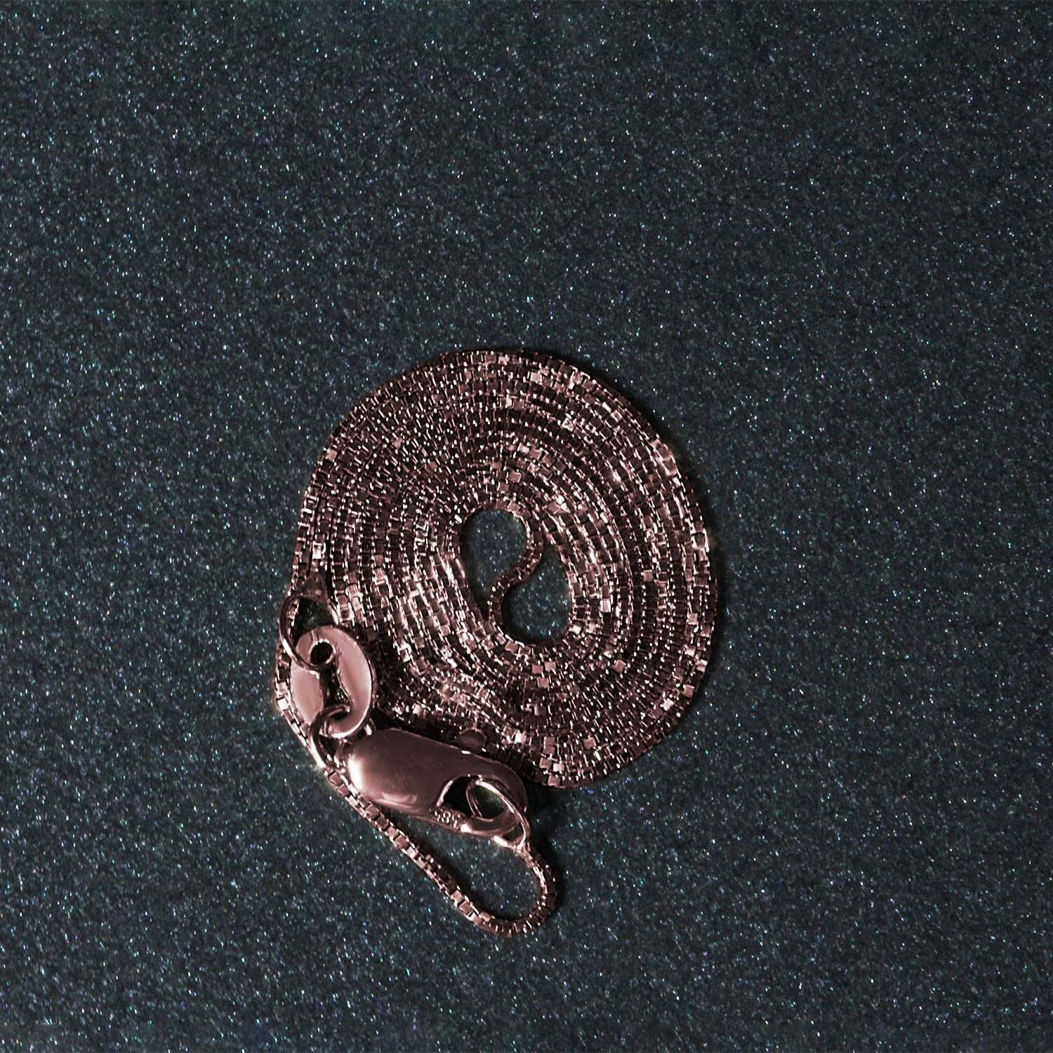 18k Rose Gold Classic Box Chain (0.60 mm) - Image 6