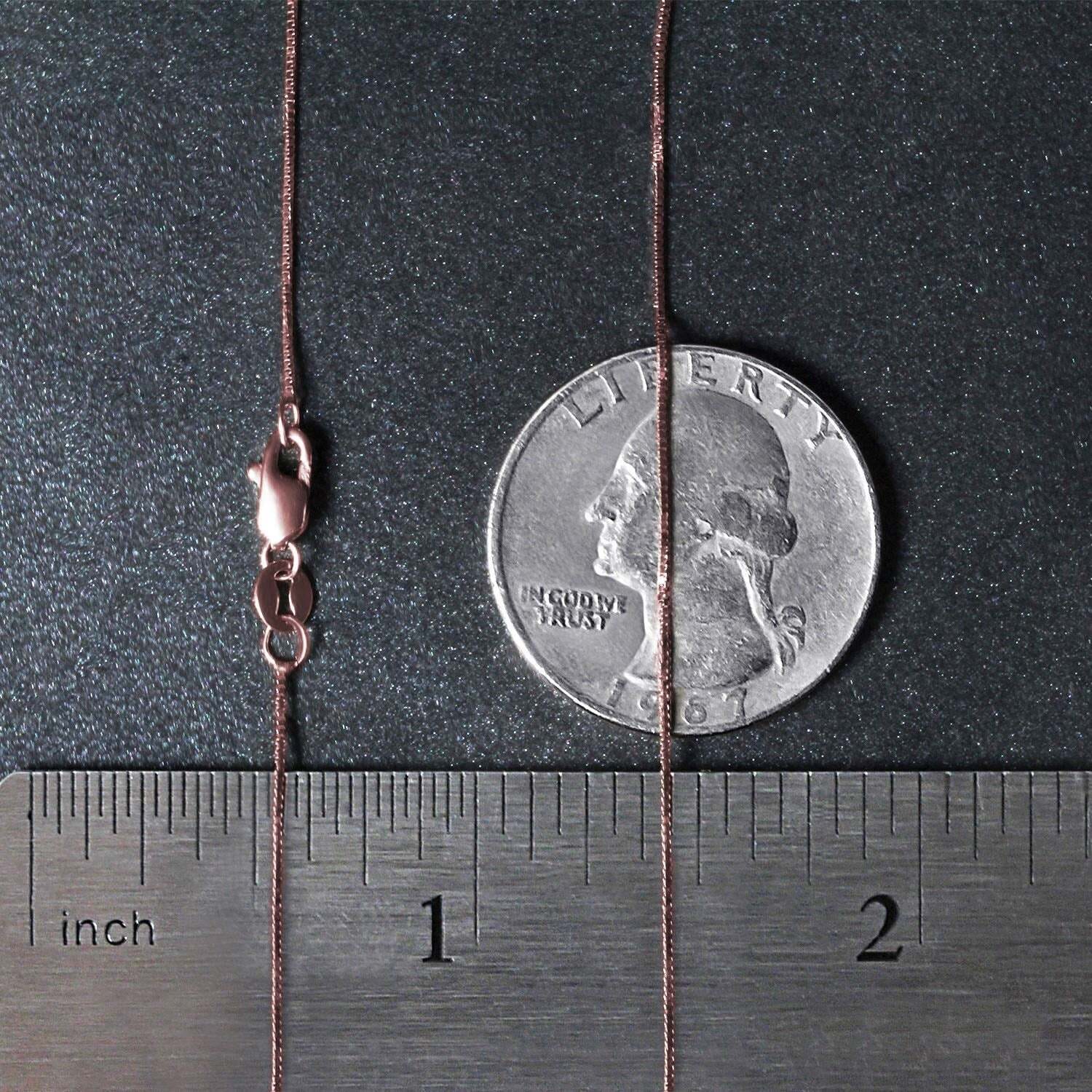 18k Rose Gold Classic Box Chain (0.60 mm) - Image 7