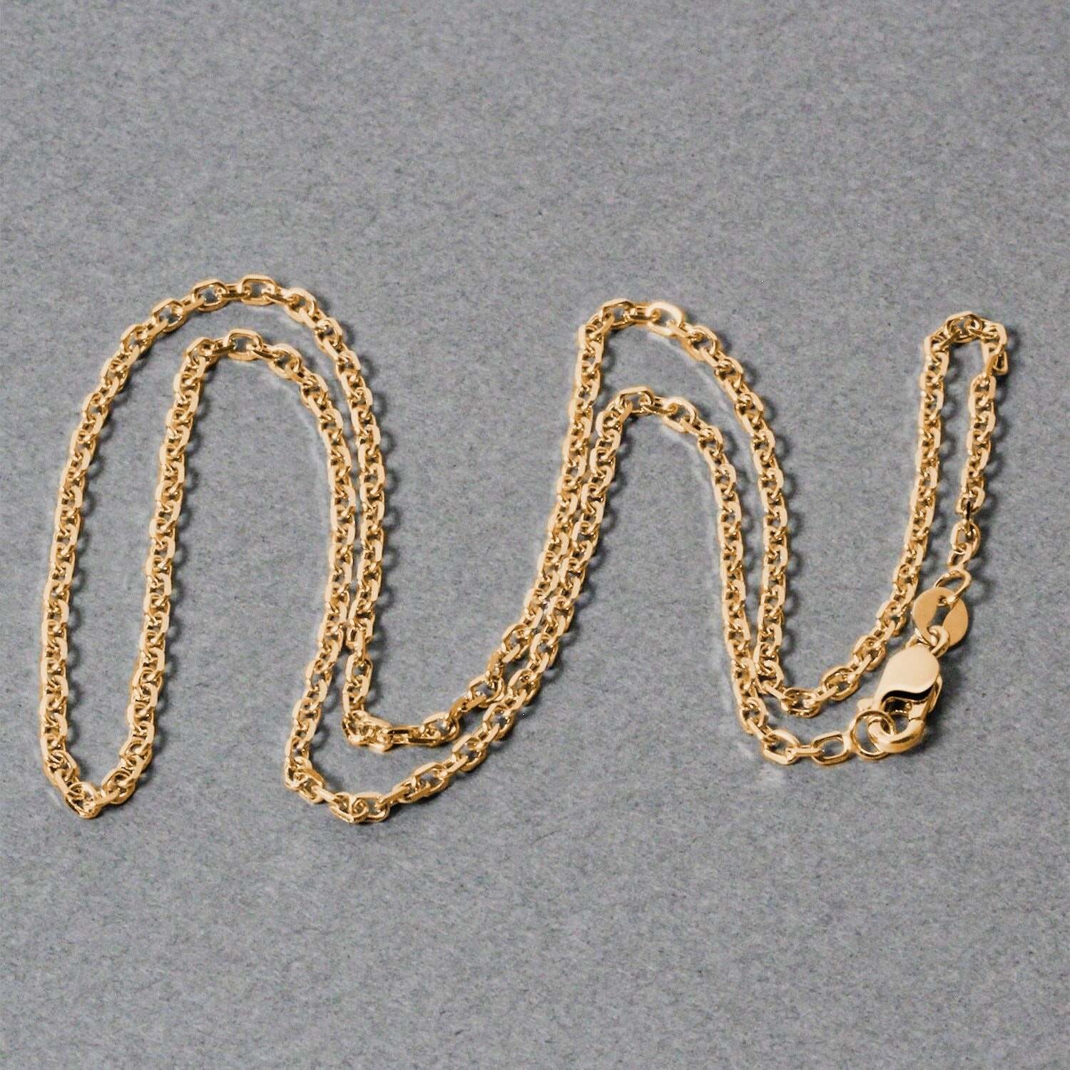 18k Yellow Gold Diamond Cut Cable Link Chain (1.90 mm) - Image 3