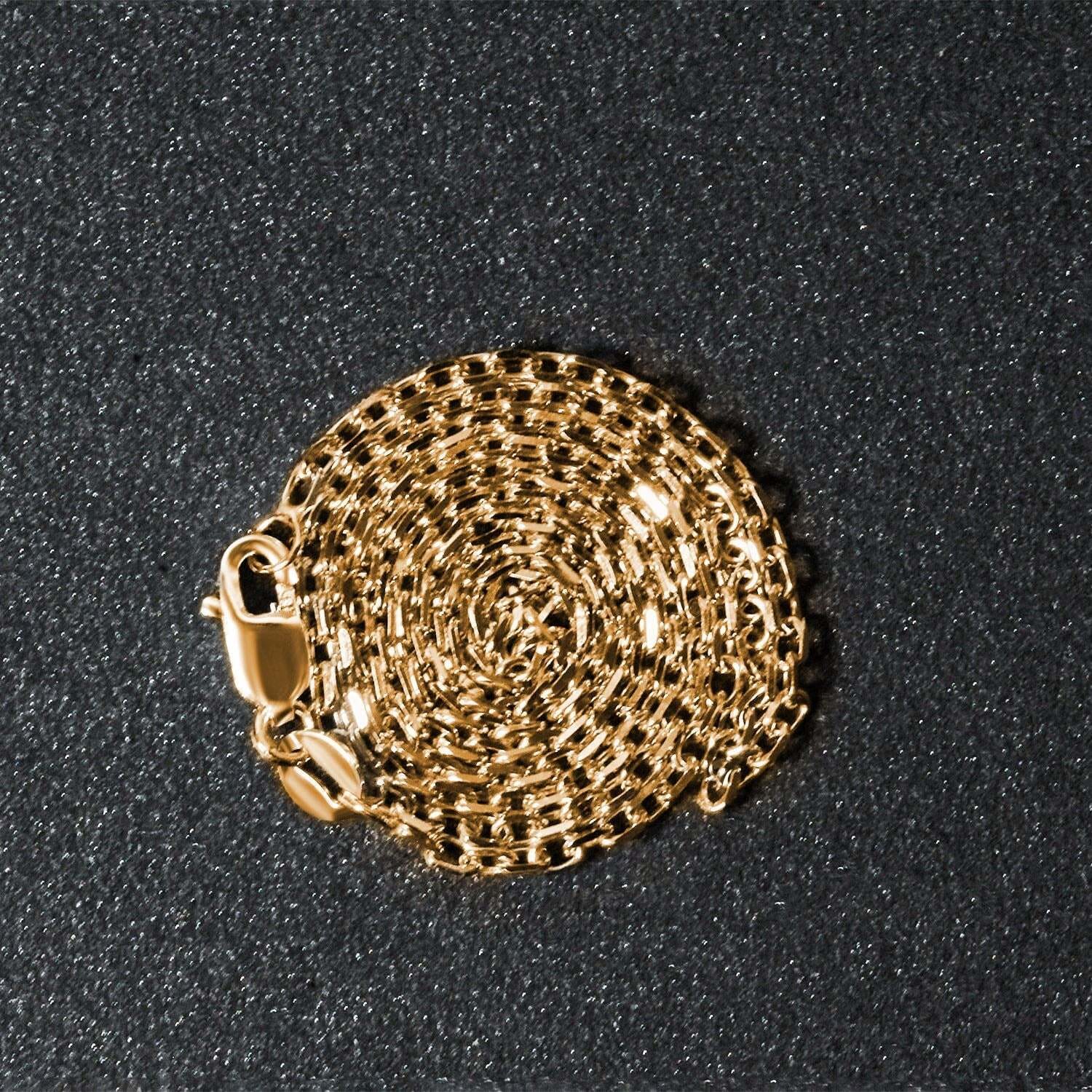18k Yellow Gold Diamond Cut Cable Link Chain (1.90 mm) - Image 4