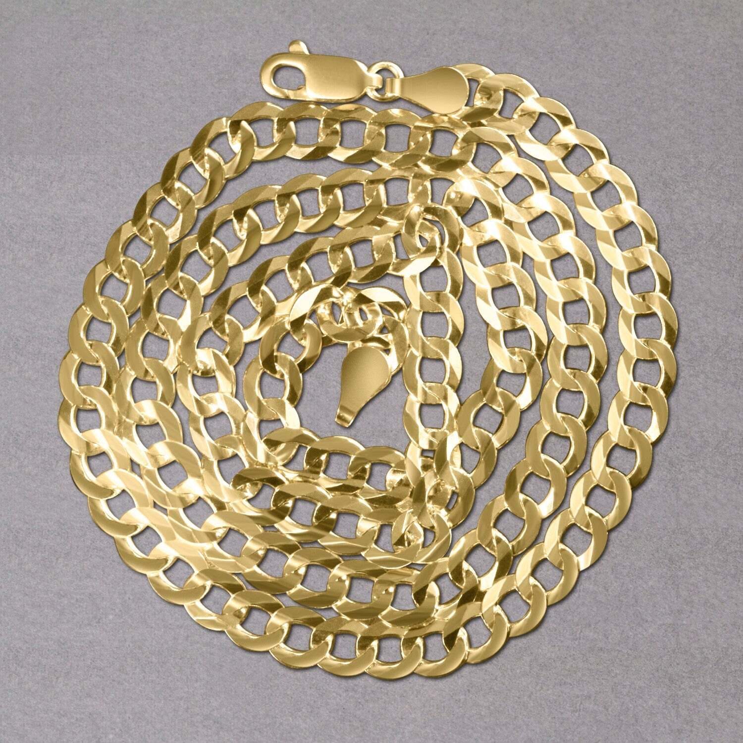 14k Yellow Gold Solid Curb Chain (5.70 mm) - Image 3