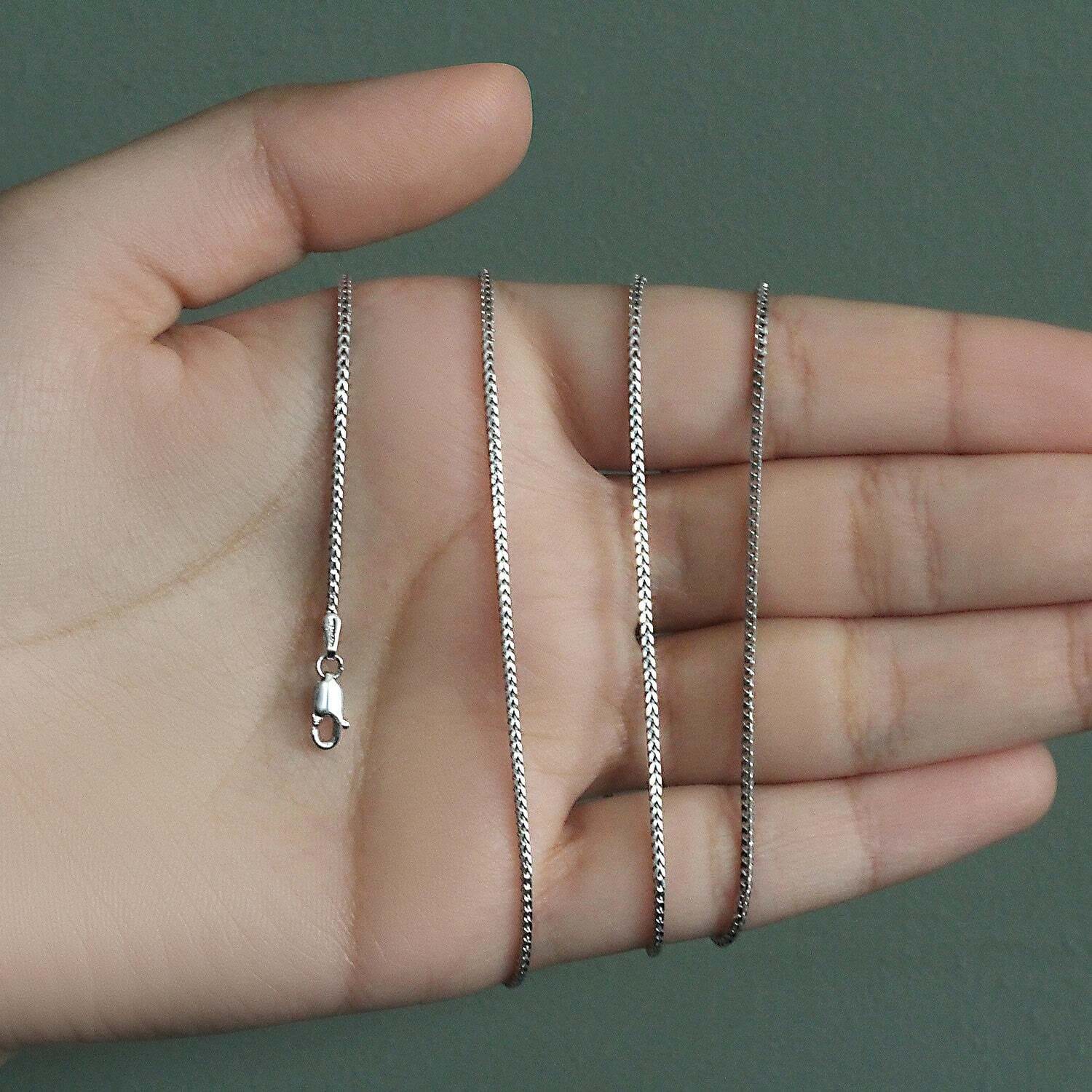 14k White Gold Franco Chain (1.20 mm) - Image 5