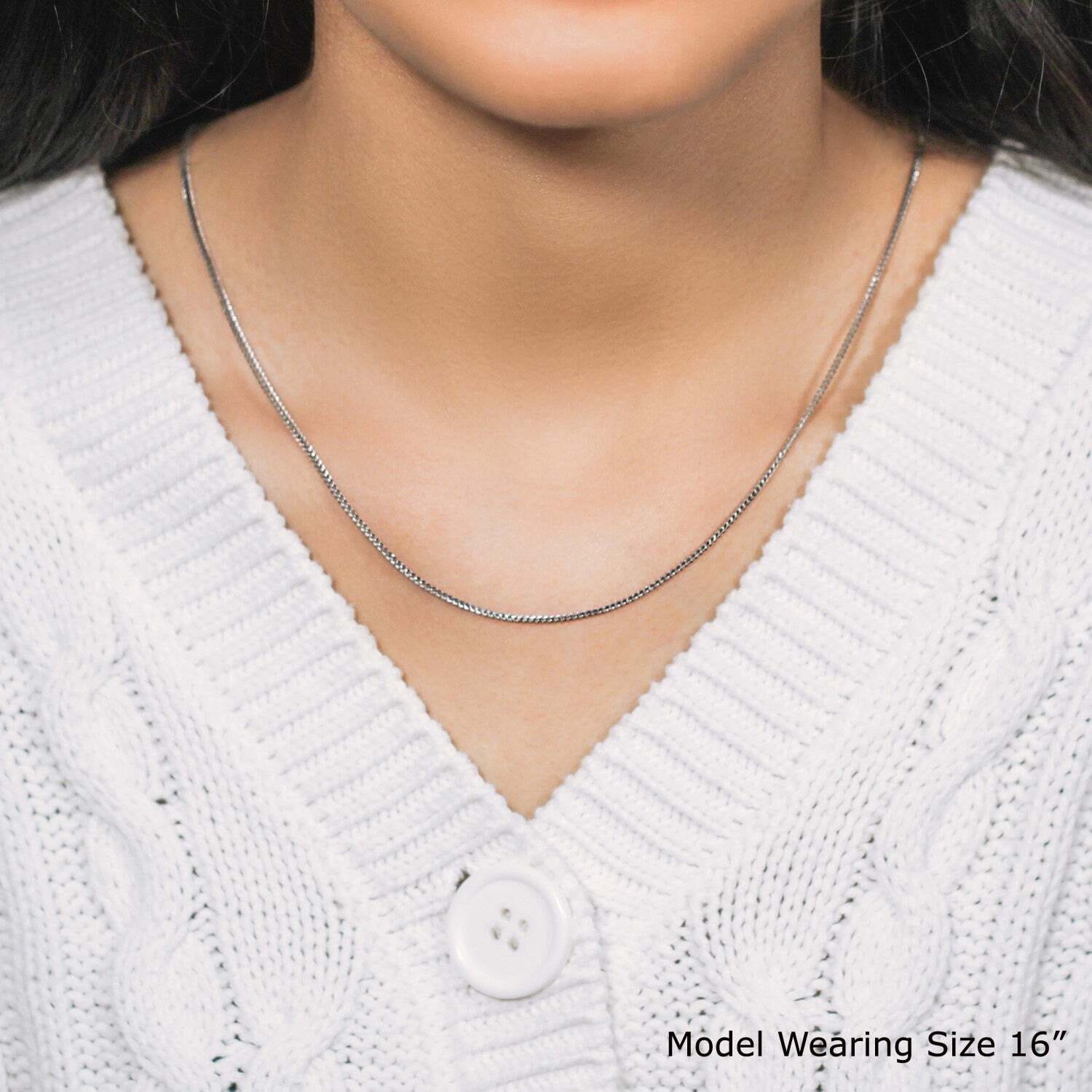14k White Gold Franco Chain (1.20 mm) - Image 6