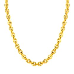 Category: Dropship Jewelry, SKU #40843-18, Title: Size: 18'' - 14k Yellow Gold Polished Oval Link Necklace