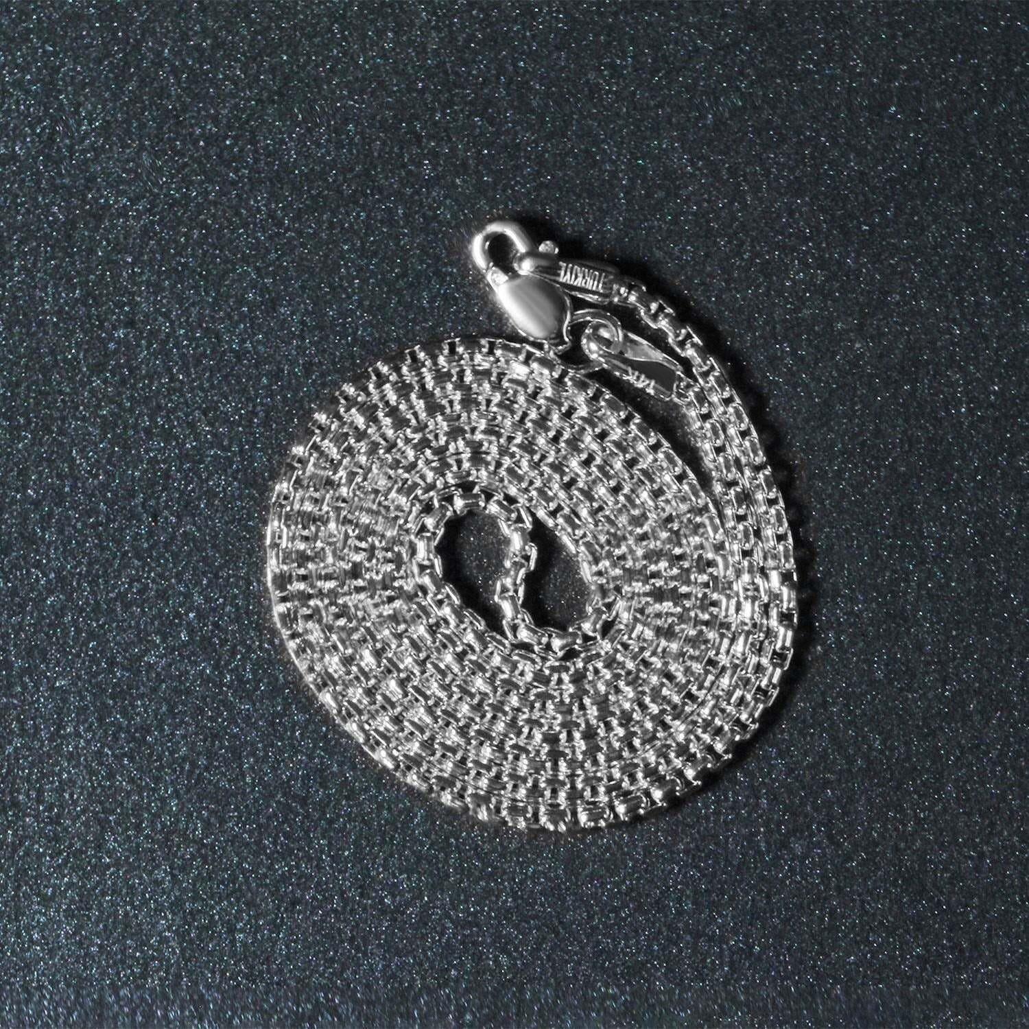 14k White Gold Round Box Chain (1.8 mm) - Image 3