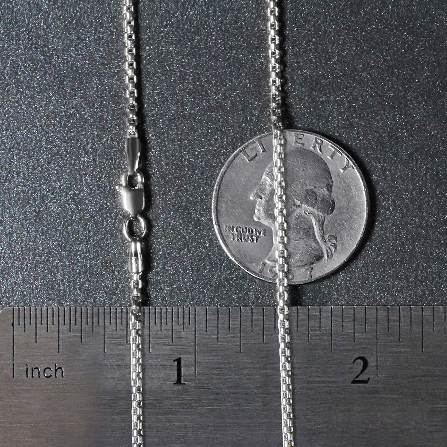14k White Gold Round Box Chain (1.8 mm) - Image 4