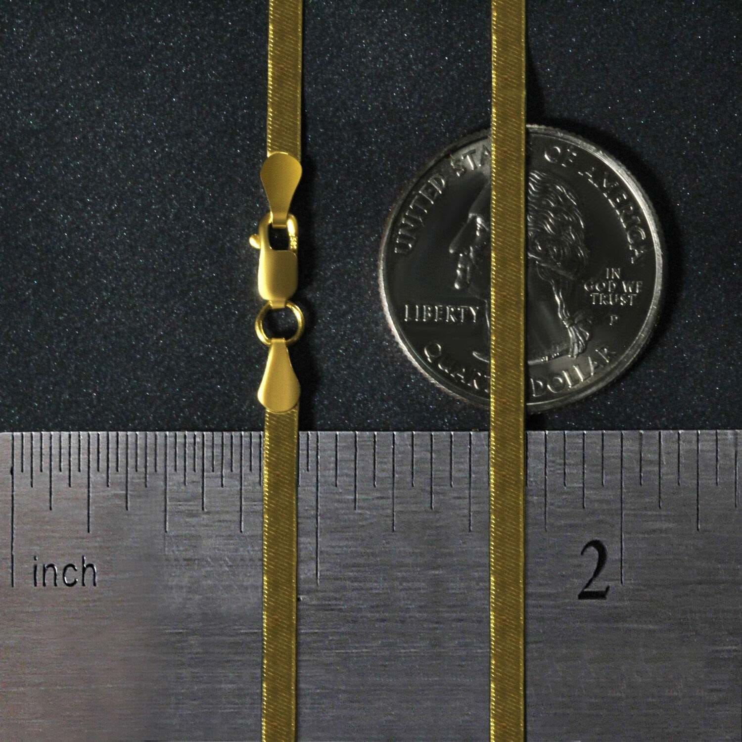 14k Yellow Gold Super Flex Herringbone Chain (2.80 mm) - Image 4