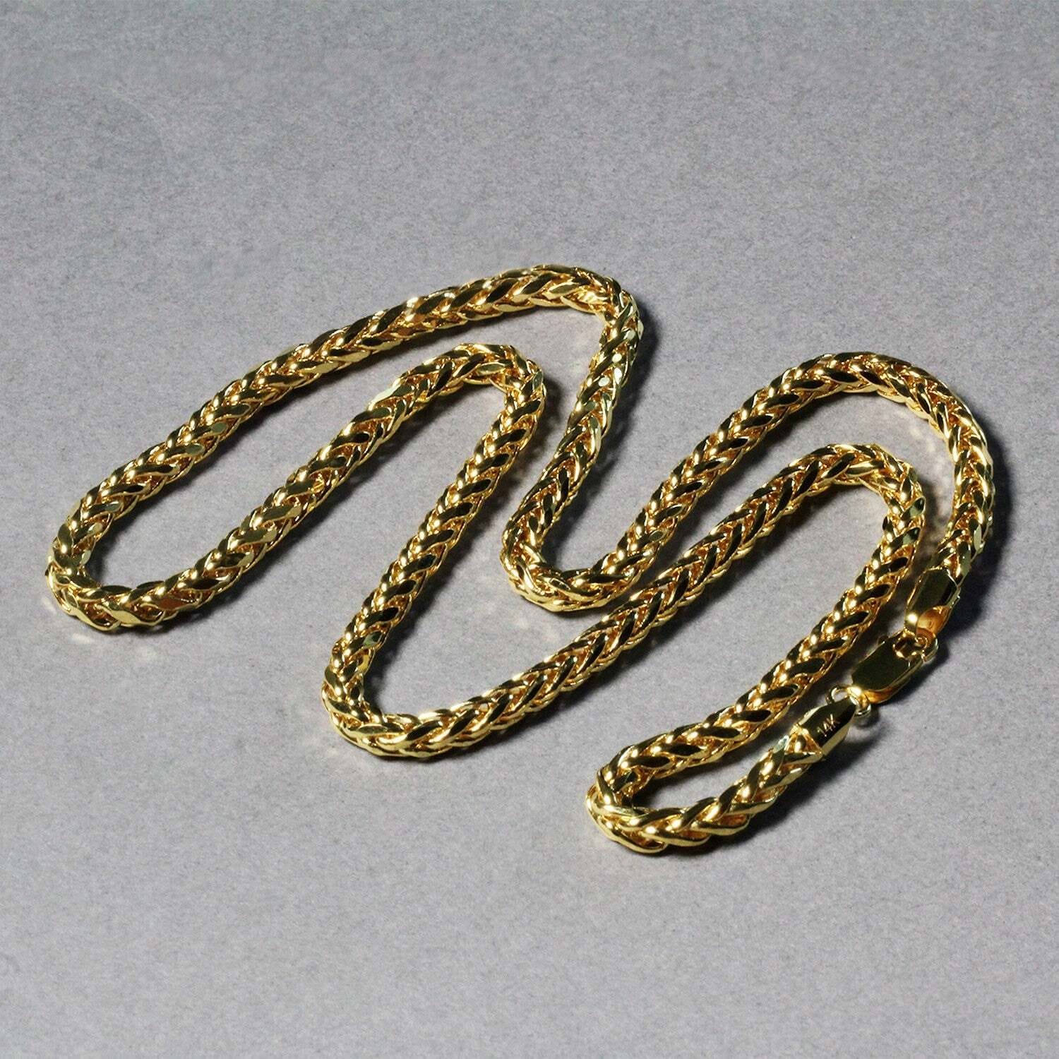 4.1mm 14k Yellow Gold Diamond Cut Round Franco Chain - Image 3